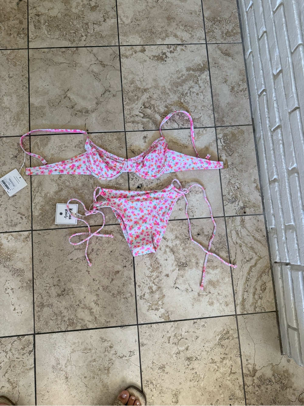 Kulani Kinis Pink Floral Tie-Side Bikini